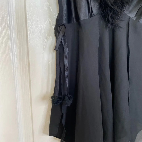Vintage Y2K Intimates by Flora Nikrooz Black Sheer Lingerie Top Faux Fur Medium - Picture 7 of 8
